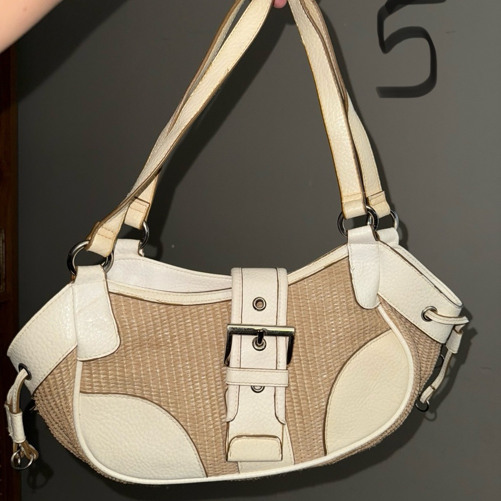 Elegant Cream and Tan Women's Handbag